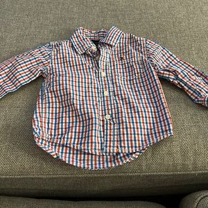 Tommy Hilfiger Plaid Long Sleeve Button Up Shirt - 24 months